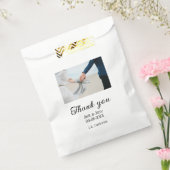 ありがシンプルモダン結婚のカップル名のメッセージ フェイバーバッグ (封をした状態)