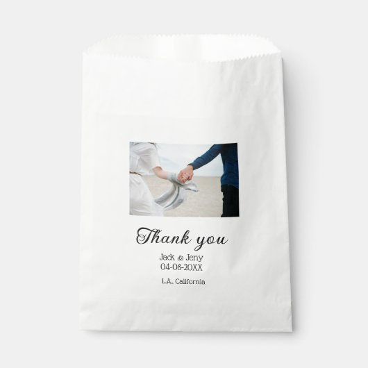 ありがシンプルモダン結婚のカップル名のメッセージ フェイバーバッグ (正面)