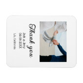 ありがシンプルモダン結婚のカップル名のメッセージ マグネット (横)