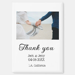 ありがシンプルモダン結婚のカップル名のメッセージ マグネット