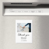 ありがシンプルモダン結婚のカップル名のメッセージ マグネット (インサイチュ (食洗機))