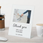 ありがシンプルモダン結婚のカップル名のメッセージ 台座サイン (インサイチュ)