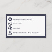 ありが縁どはっきりしたと青のアイコンエレガント エンクロージャーカード (裏面)