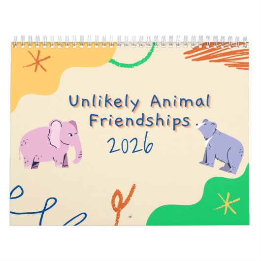 ありそうでない動物の友情 2026年 カレンダー (カバー)