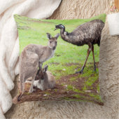 「ありそうもない仲間:カンガルーとEMUの友情」 クッション (ブランケット)