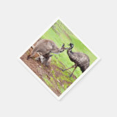 「ありそうもない仲間：カンガルーとEMUの友情」 スタンダードカクテルナプキン (角)