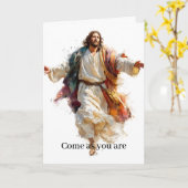 ありのままのあなたで Jesus信仰の励まし カード (黄色い花)