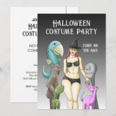 ありのままのハロウィンパーティー招待状 招待状 (正面/裏面)