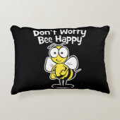 あります幸せな蜂|ののまわりにの黒が心配しないで下さい アクセントクッション (正面)