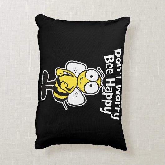 あります幸せな蜂|ののまわりにの黒が心配しないで下さい アクセントクッション (裏面(縦))