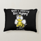 あります幸せな蜂|ののまわりにの黒が心配しないで下さい アクセントクッション (裏面)