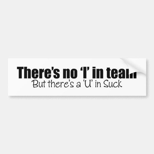 ありませんチーム(ホッケー)の「私」 バンパーステッカー (正面)