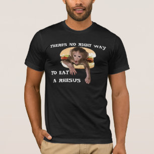 ありませんリーサス(猿)を食べる右の方法が Tシャツ