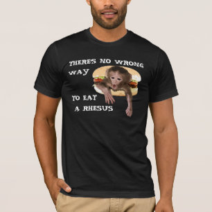ありませんリーサス(猿)を食べる間違った方法が Tシャツ