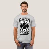 ありガトウ・イン ありガトウ・アウト (白黒) Tシャツ (正面フル)