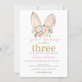 あるうさぎが３歳になる！ うさぎの耳が３つ 招待状