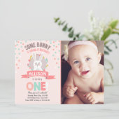 あるうさぎのイースター・春の誕生日招待状 招待状 (スタンド正面)