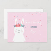 あるうさぎの誕生日招待状 ポストカード (正面/裏面)