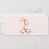 あるうさぎの1歳の誕生日招待状、うさぎの1歳の誕生日パーティー、初めての誕生日 招待状 (裏面)