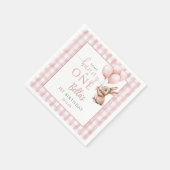 あるうさぎは1歳 ピンク風船 1歳の誕生日 スタンダードカクテルナプキン (角)