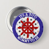 あるお母さん航海のなベビーシャワーボタン 缶バッジ (正面&裏面)