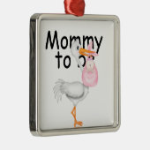 あるお母さん。 妊婦のなこうのとり メタルオーナメント (右)