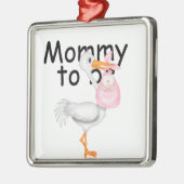 あるお母さん。 妊婦のなこうのとり メタルオーナメント (左)