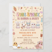 あるウサギがパーティーをしている バースデーパーティー 招待状 (正面)