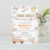 あるウサギがパーティー イースター誕生日パーティー 招待状 (スタンド正面)