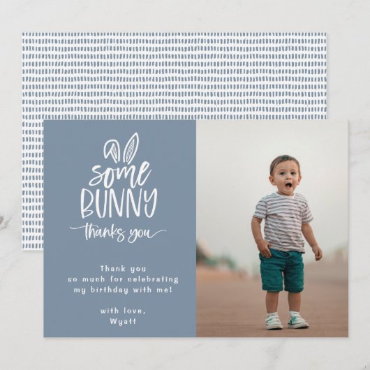 あるウサギの写真 サンキューカード (正面/裏面)