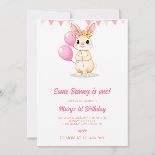 あるウサギは招待状1枚、あるウサギはターンイン 招待状 (正面)