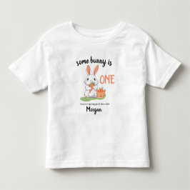 あるウサギは1歳の男の子女の子の最初の誕生日 トドラーTシャツ