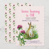 あるウサギは1歳、クローバー 招待状 (正面/裏面)