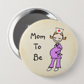 あるナースのお母さんベージュ 缶バッジ (正面&裏面)