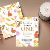 あるバニーがバニーの1歳の誕生日パーティーを飾る 招待状