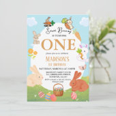 あるバニーがバニーの1歳の誕生日パーティーを飾る 招待状 (スタンド正面)