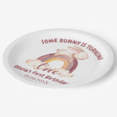 あるバニーがバニー1歳の誕生日を飾る ペーパープレート (アングル)