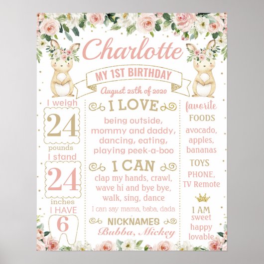 あるバニーが一つの誕生日マイルストーンを回している ポスター (正面)