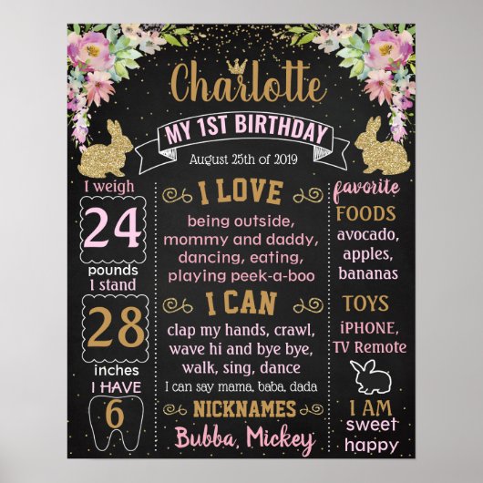 あるバニーが最初の誕生日を回している ポスター (正面)