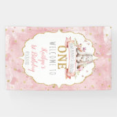 あるバニーが1歳の誕生日を歓迎 横断幕 (横)