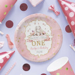 あるバニーが1歳の誕生日を迎える ペーパープレート<br><div class="desc">祝スタイルでは、これらのトレンディーの最初の誕生日紙プレート。デザインは自分の言葉でパーソナライズする簡単であり、彼らがこれらの素晴らしいパーティープレートを見て、あなたの家族と友人が興奮する。</div>