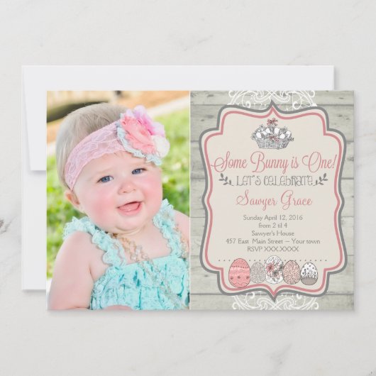 あるバニーは復活祭の誕生日パーティーの招待状だ 招待状 (正面)