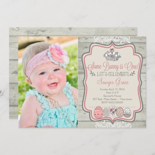 あるバニーは復活祭の誕生日パーティーの招待状だ 招待状 (正面/裏面)