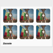 あるビーチ小屋の前に立つ潜伏兵 スクエアシール (シート)