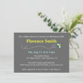 あるミイラのためのモダンな蜂のベビーシャワー 招待状 (スタンド正面)