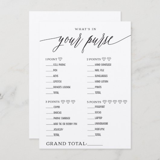 ある何があなたの財布のブライダルシャワーのゲームに エンクロージャーカード (正面/裏面)