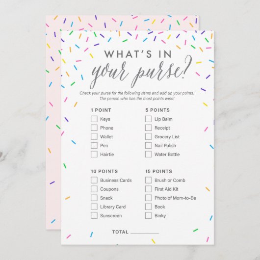 ある何があなたの財布のベビーシャワーのゲームカードに プログラム (正面/裏面)