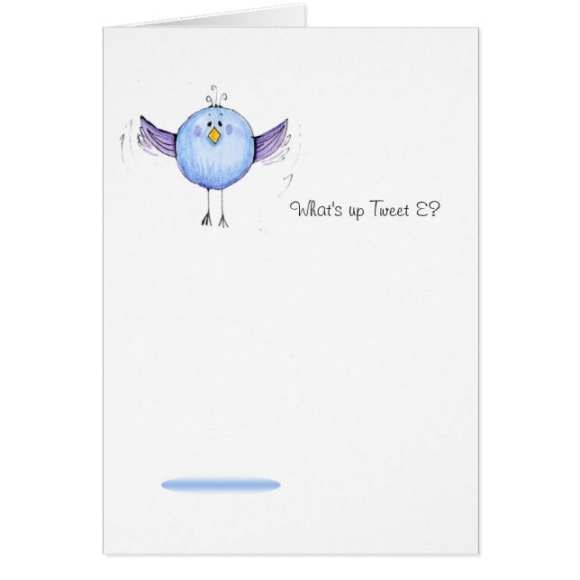 ある何がさえずりのE. Doodleカードの上に (正面)