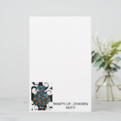 ある何が…鶏のお尻の上に! 便箋 (スタンド正面)