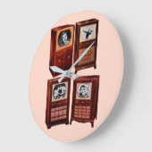 ある何がTVに ラージ壁時計 (傾斜)